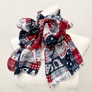4th of July Red White & Blue Scarf, 100% Polyester, NWT, Stars & Stripes, USA
